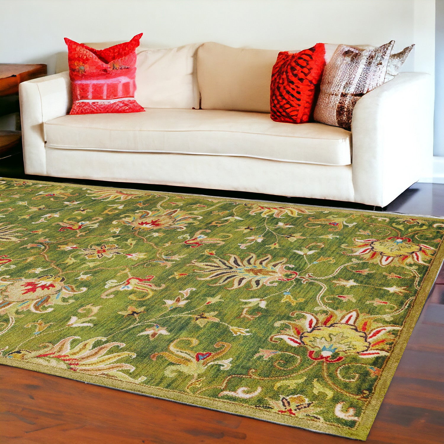 Exquisite Handmade Wool Floral Area Rug - Add Timeless Charm to Your Living Space!