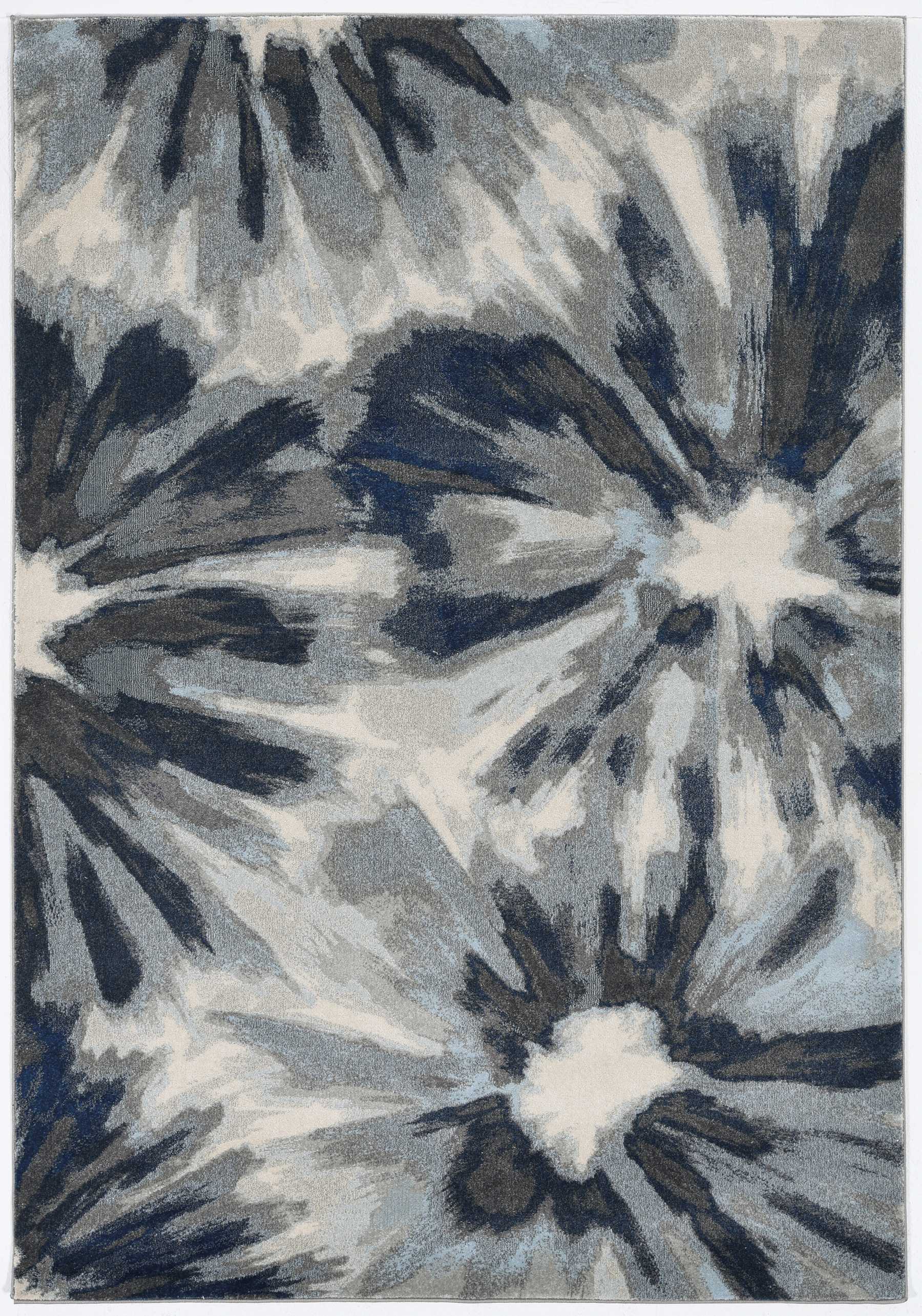 Exquisitely Designed Elegant Ivory and Blue Floral Pattern Area Rug with Stylish Rectangular Shape for Comfortable and Cozy Living Spaces