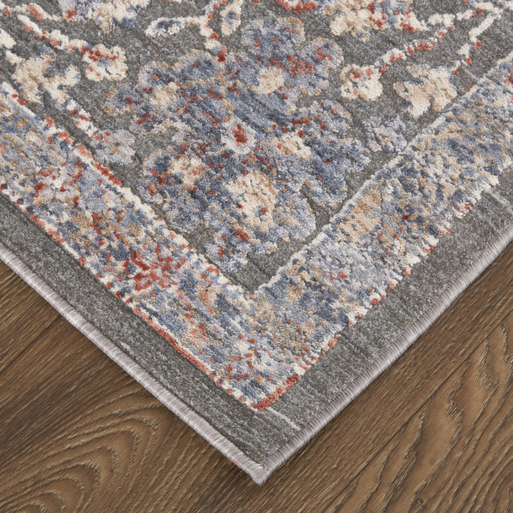 Stylish and Comfortable Floral Blue and Orange Area Rug to Enhance Your Living Space