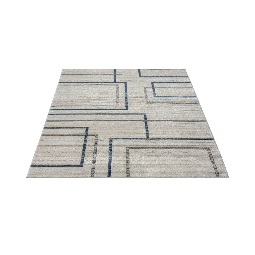 Exquisite Ivory Geometric Design Area Rug - Instantly Transform Your Living Space with Style, Warmth and Elegance Today!