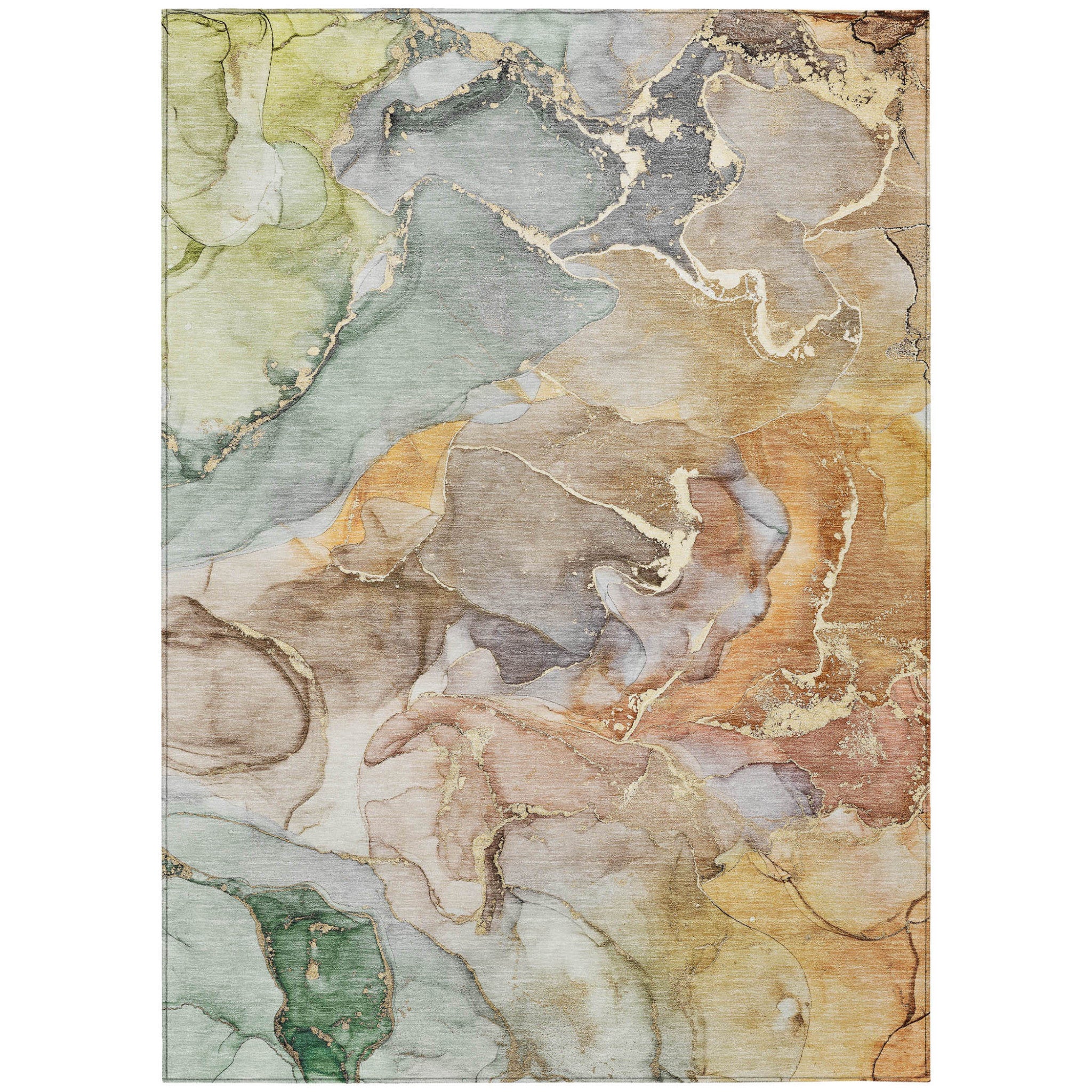Stylish Blue Abstract Washable Non-Slip Outdoor Runner Rug for Any Space