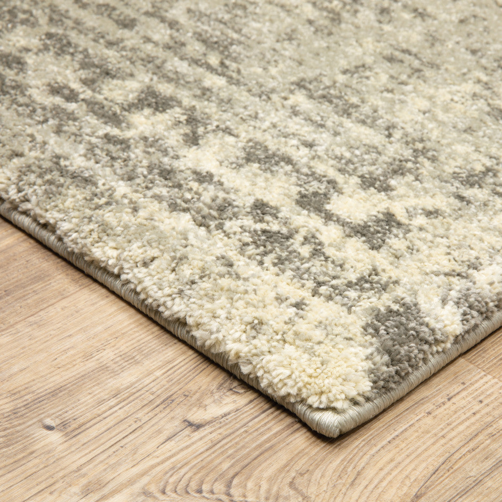 Stylish and Stain - Resistant Oriental Runner Rug in Grey, Ivory, and Beige for Elegant Homes