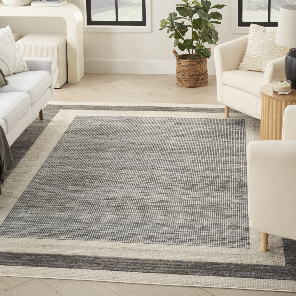 Stylish 9' x 12' Gray Geometric Area Rug for Modern and Comfortable Home Decor