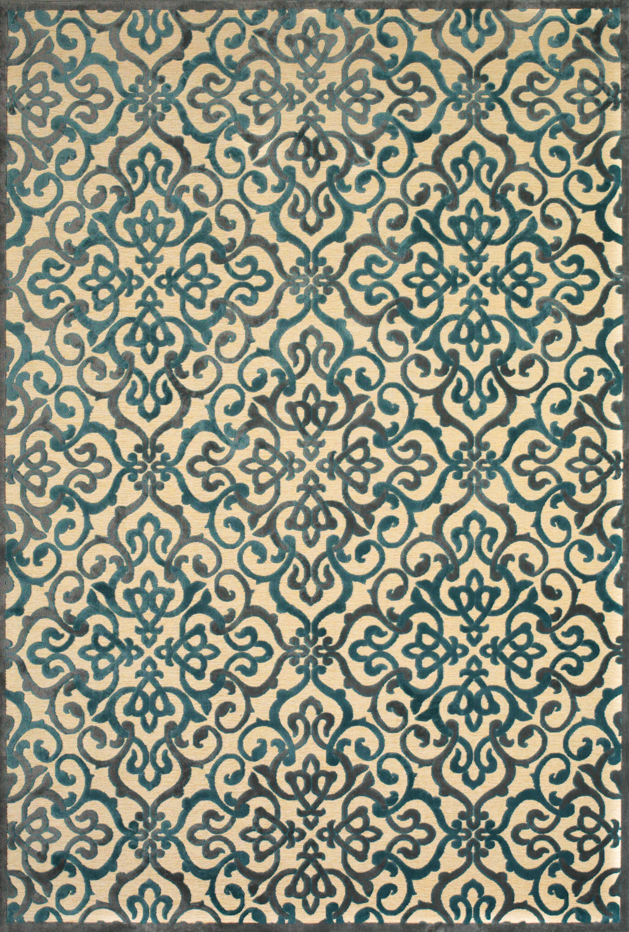 Stylish Floral Power Loom Area Rug in Tan, Blue, and Taupe for Elegant Living Room Decoration