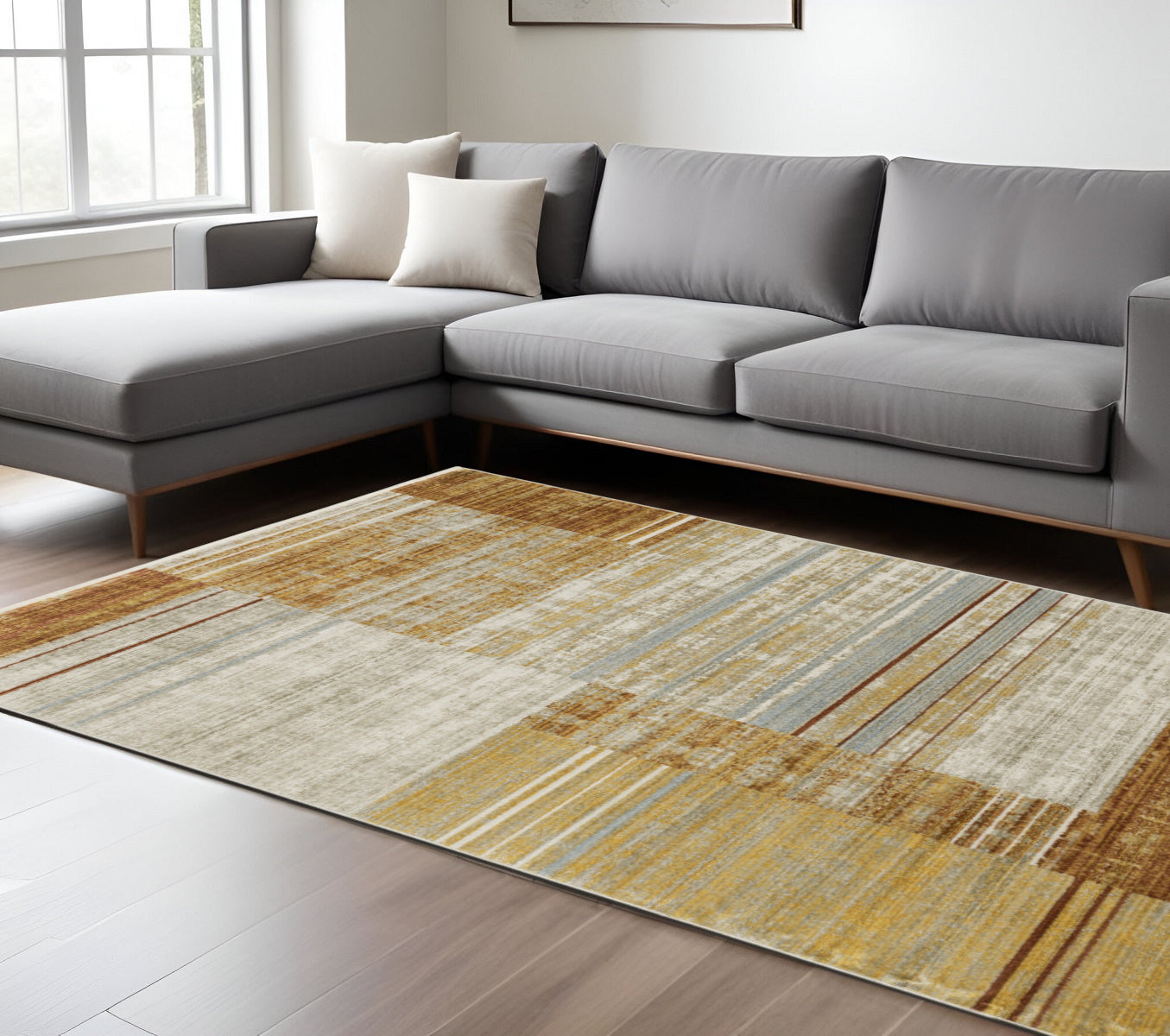 Stylish and Stain-Resistant Geometric Power Loom Runner Rug Ideal for Kid and Pet-Friendly Indoor Spaces