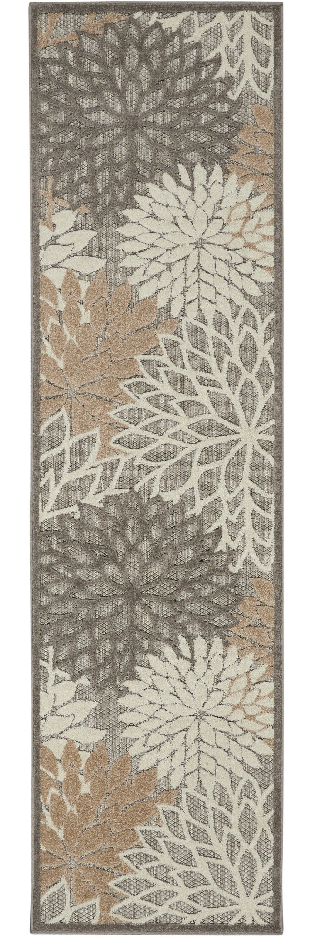 Stylish Gray and Ivory Floral Indoor-Outdoor Area Rug for Comfortable Home Decor