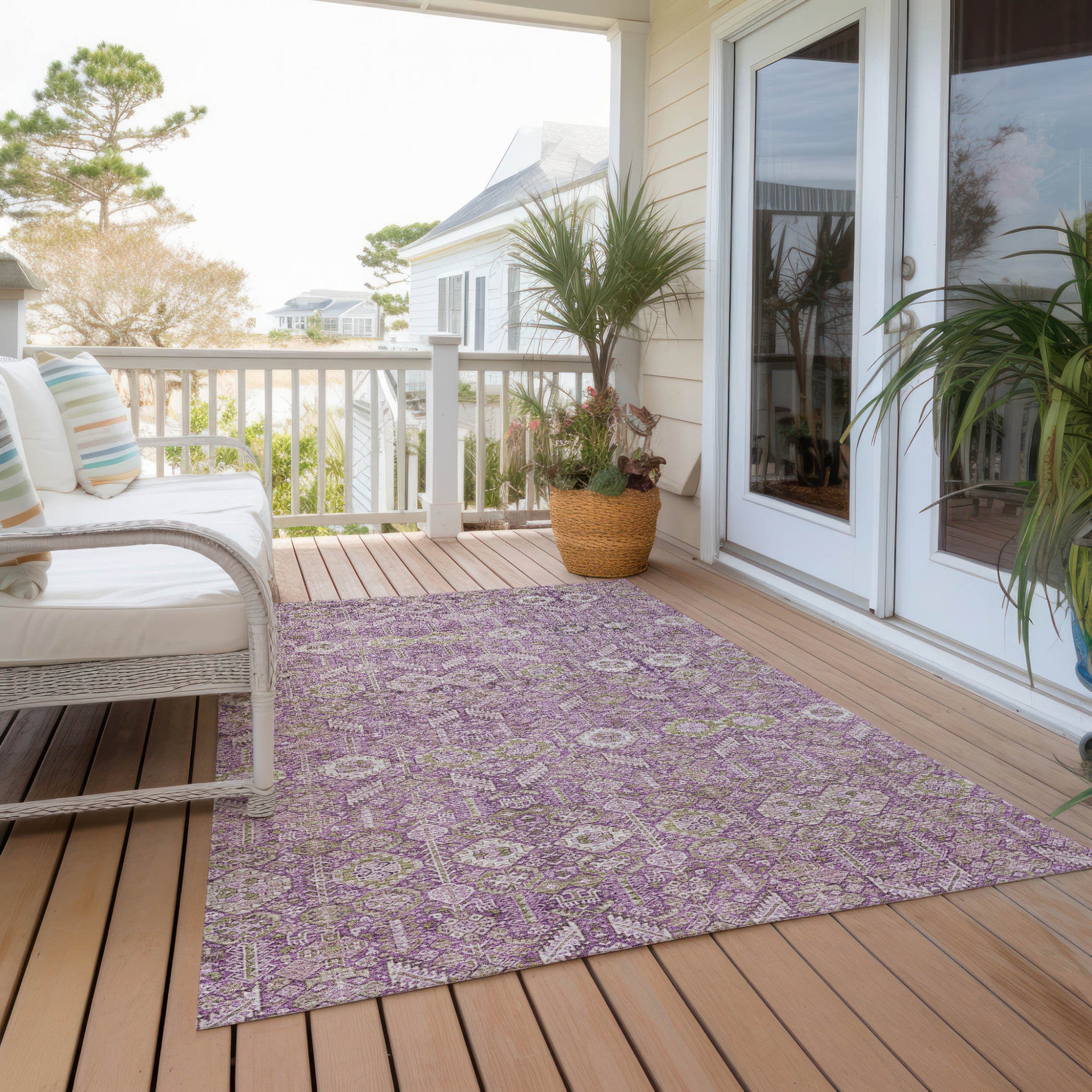 Stylish and Functional Floral Indoor-Outdoor Runner Rug with Stain Resistance, Non-Skid Feature and Beautiful Design for Any Living Space