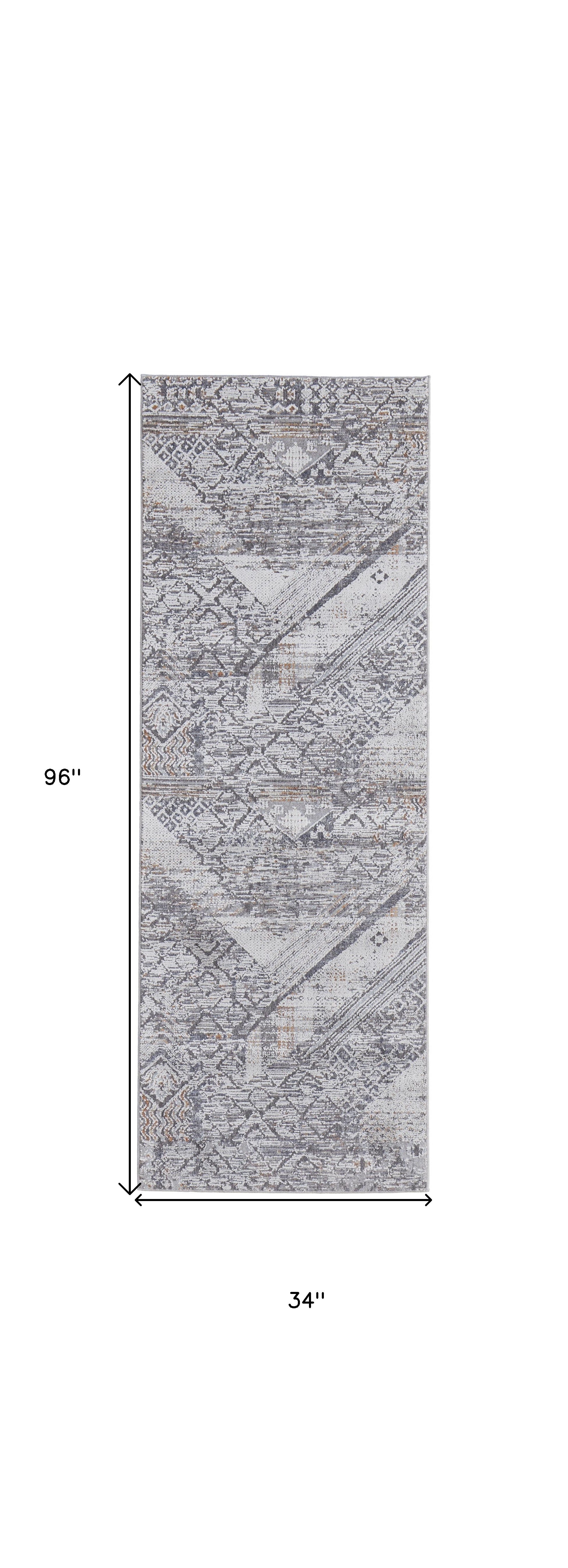 Exquisite Stain-Resistant Ivory and Gray Geometric Area Rug Ideal for Family Homes with Kids and Pets