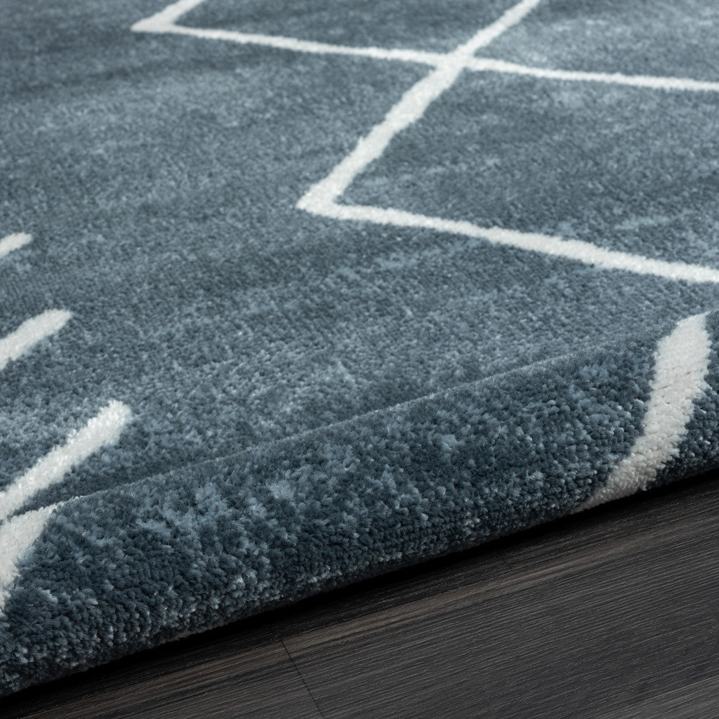 Timeless Blue Diamond Design Area Rug for Elegant Home Decor