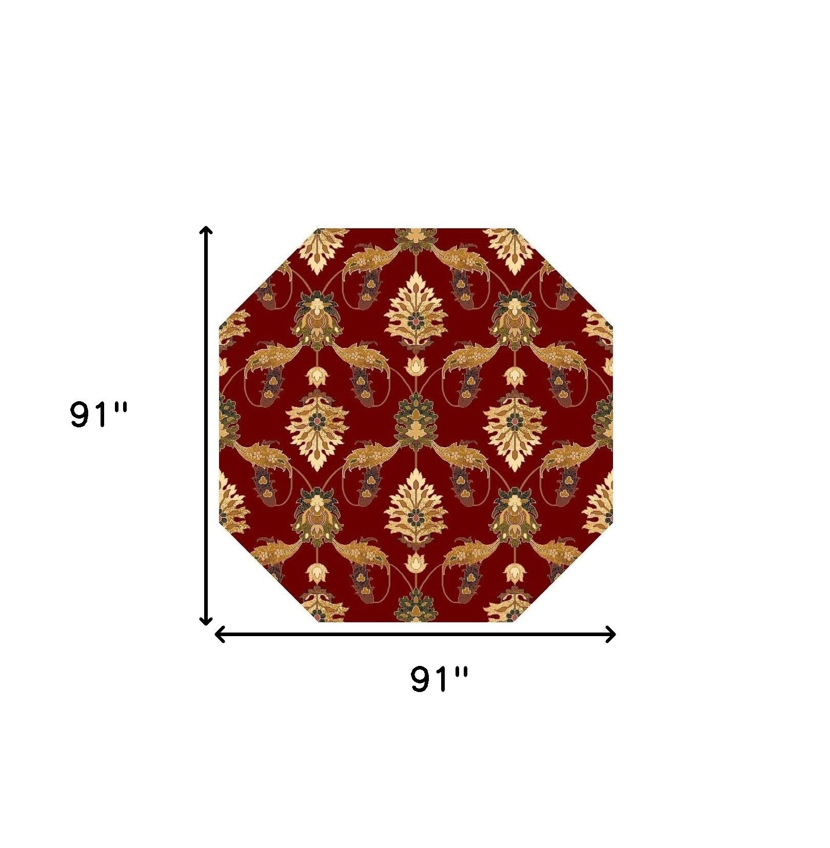 Exquisite Red Polypropylene Area Rug - 9x13 Soft Floor Covering for Traditional Style and Warmth in Any Room Setting