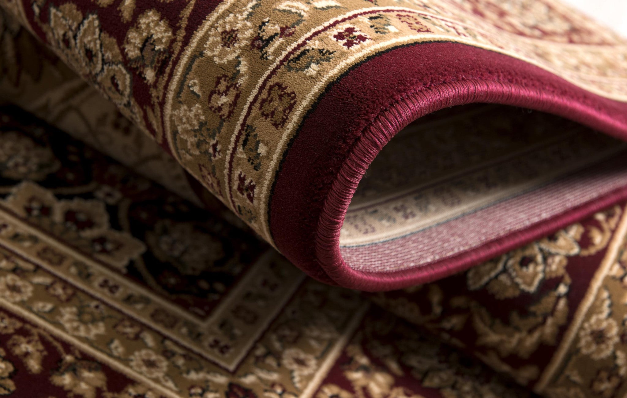 Stylish Red and Beige Oriental Power Loom Runner Rug for a Cozy Home