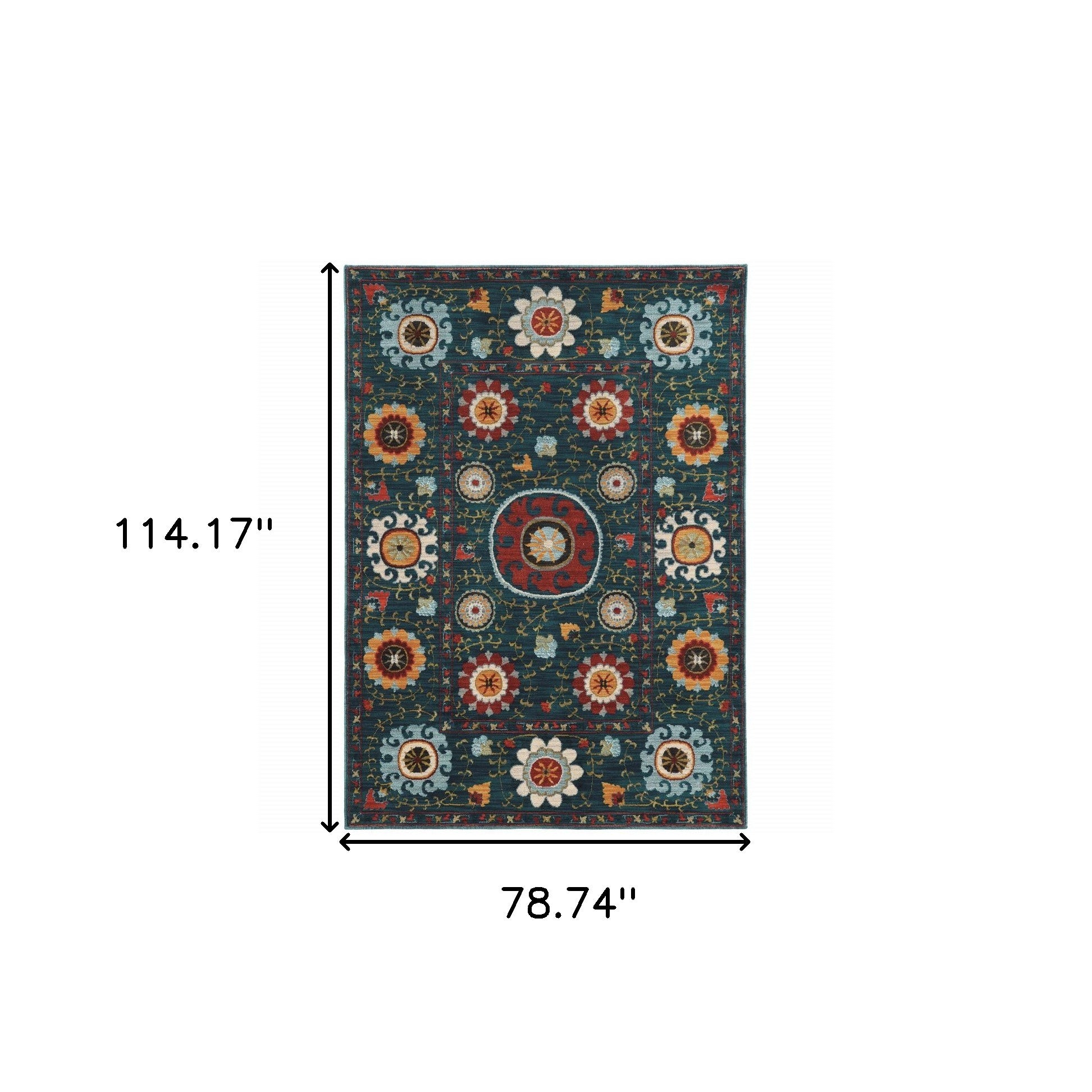 Stain-Resistant, Colorful Floral Power Loom Area Runner Rug Ideal for Kid and Pet-Friendly Spaces