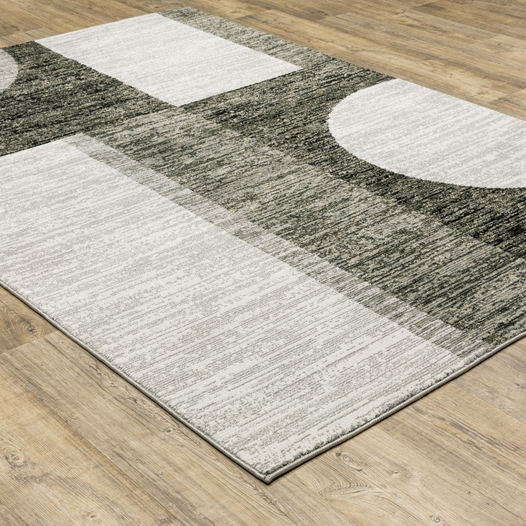 Soft Blue and Beige Geometric Area Rug - Stain Resistant for Family Homes
