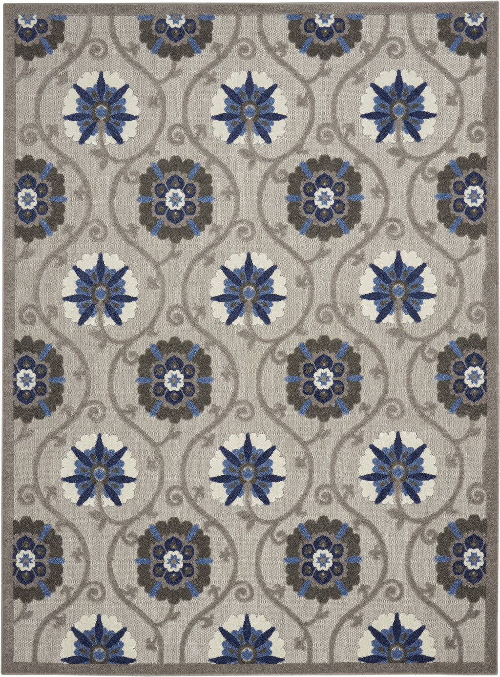 Stylish Green and Ivory Floral Outdoor Area Rug for a Charming Space