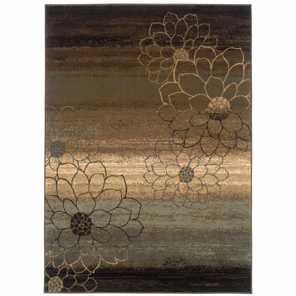 Stain-Resistant Elegant Floral Power Loom Area Rug - Great for Homes with Kids & Pets