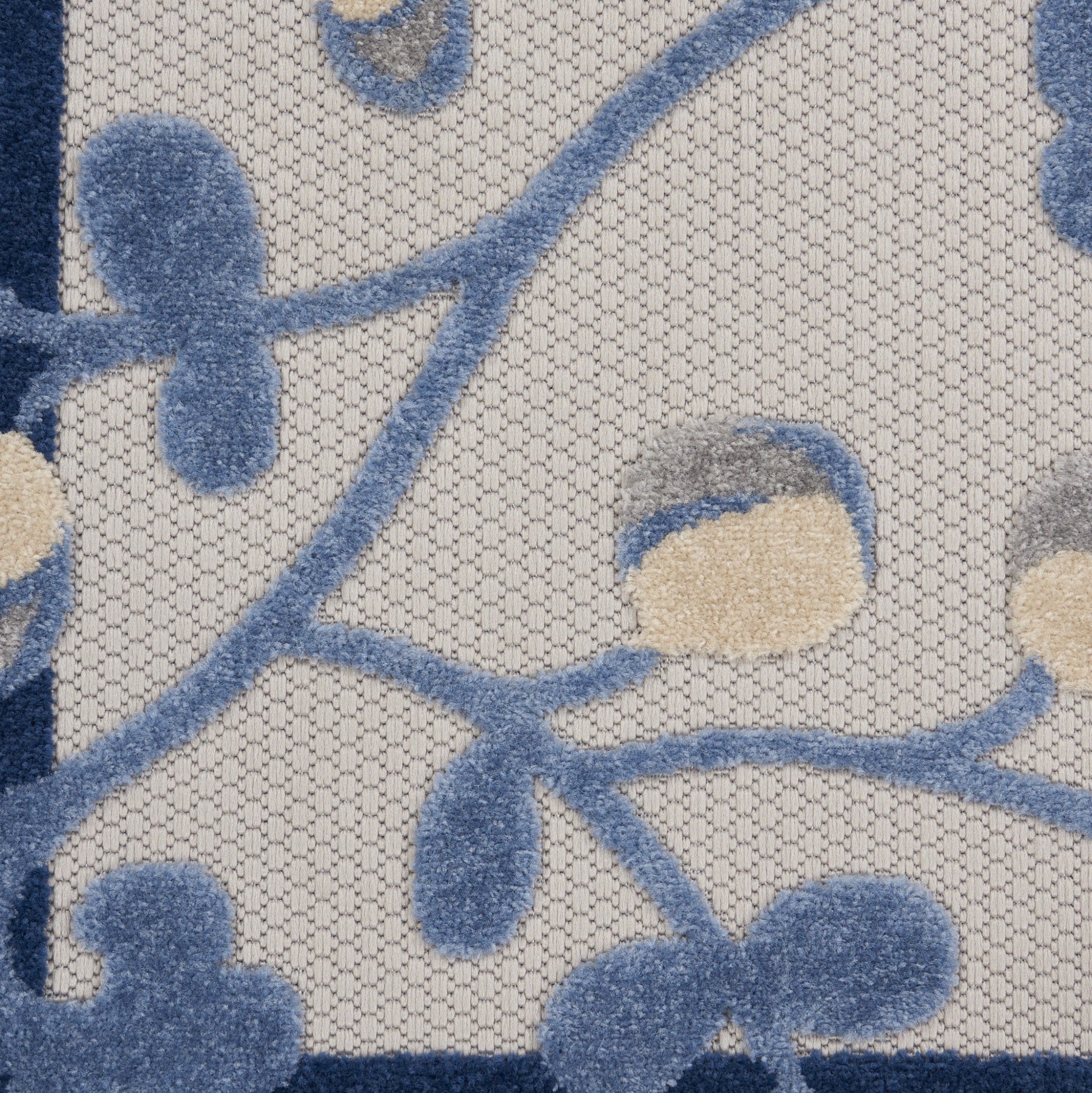 Stylish Blue & Gray Floral Indoor-Outdoor Area Rug for Cozy Spaces