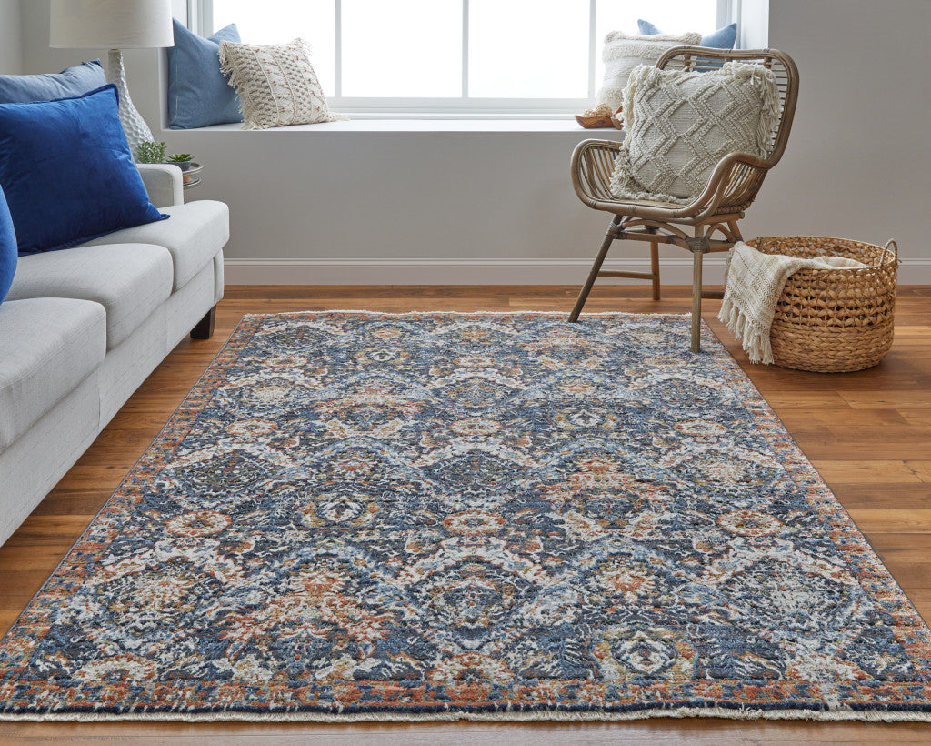 Stylish Floral Area Rug with Fringe in Ivory and Brown - Ideal Decorative Piece for Any Space