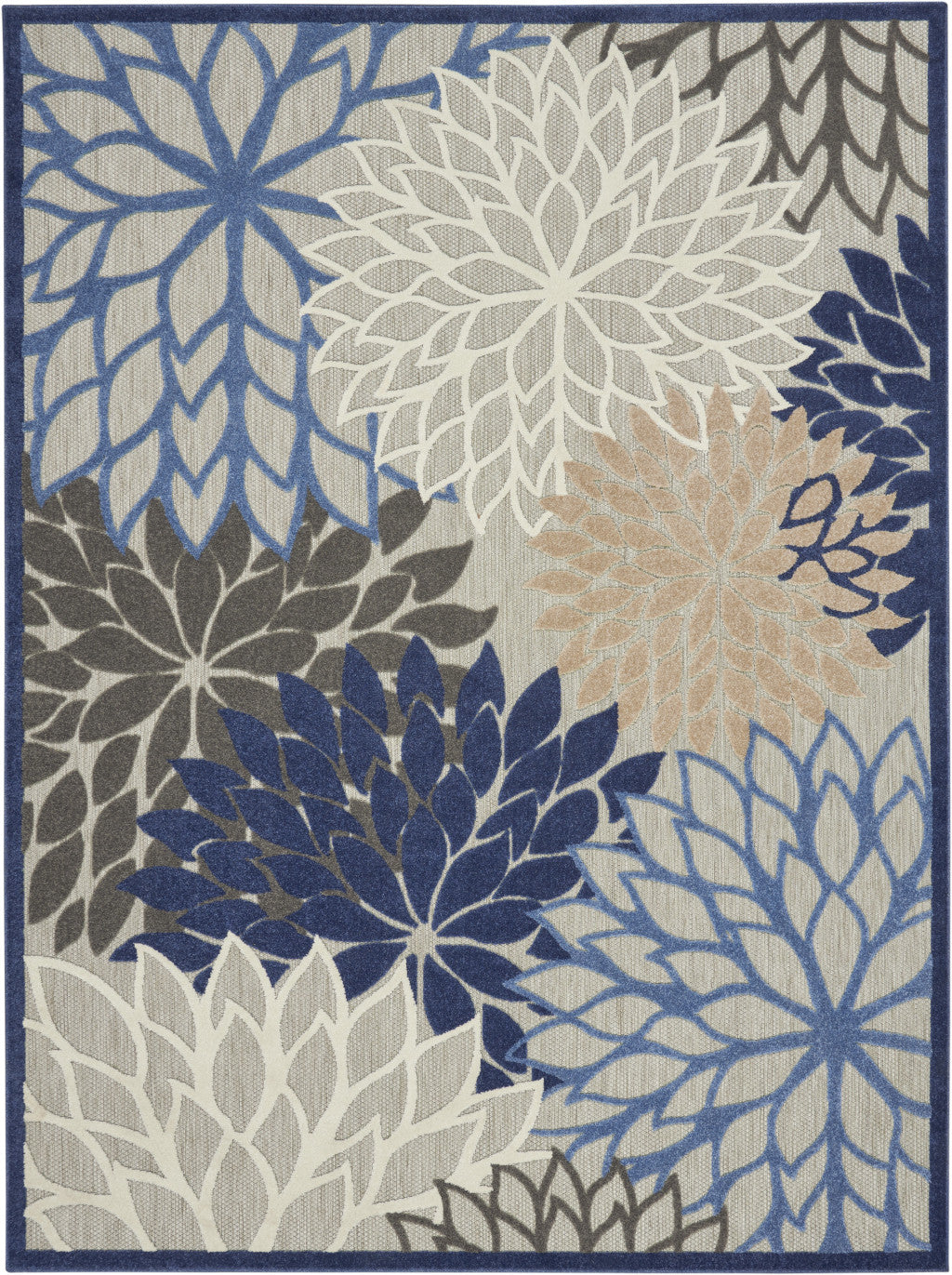 Stylish Green and Ivory Floral Outdoor Area Rug for a Charming Space