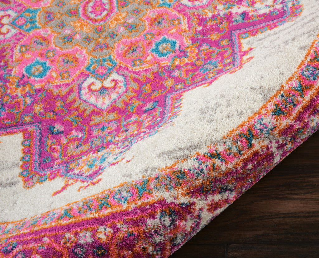 Luxurious Fuchsia Turkish Power Loom Runner Rug for a Cozy Home