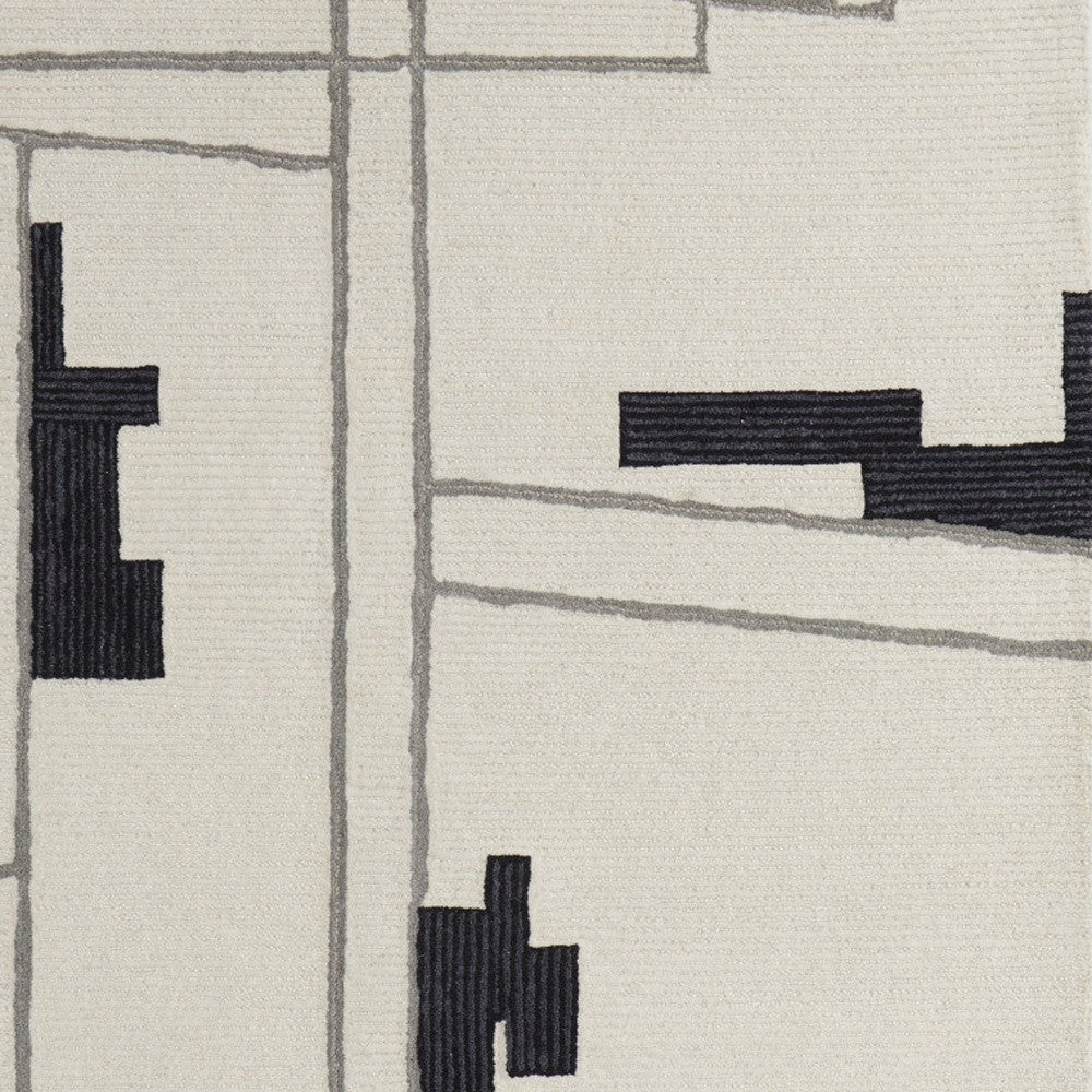 Stylish Hand-Tufted Wool Area Rug in Elegant Gray and Ivory for Home Decor