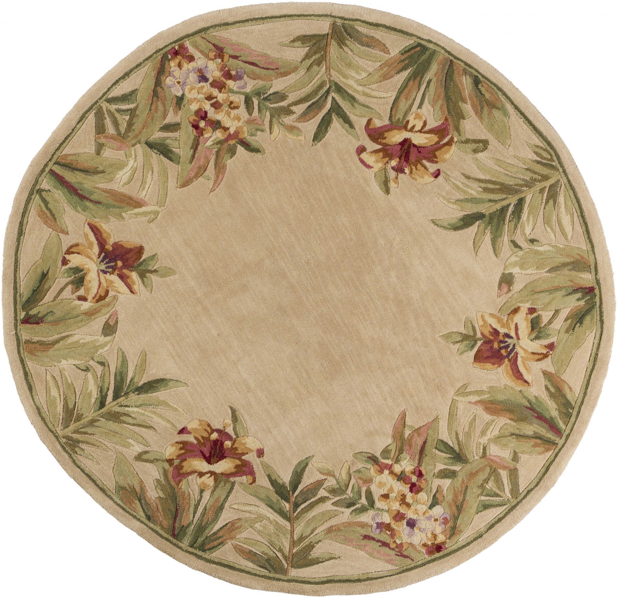 Exquisite Hand-Tufted Wool Elegant Ivory Rainforest Area Rug for Enhancing Modern Home Décor
