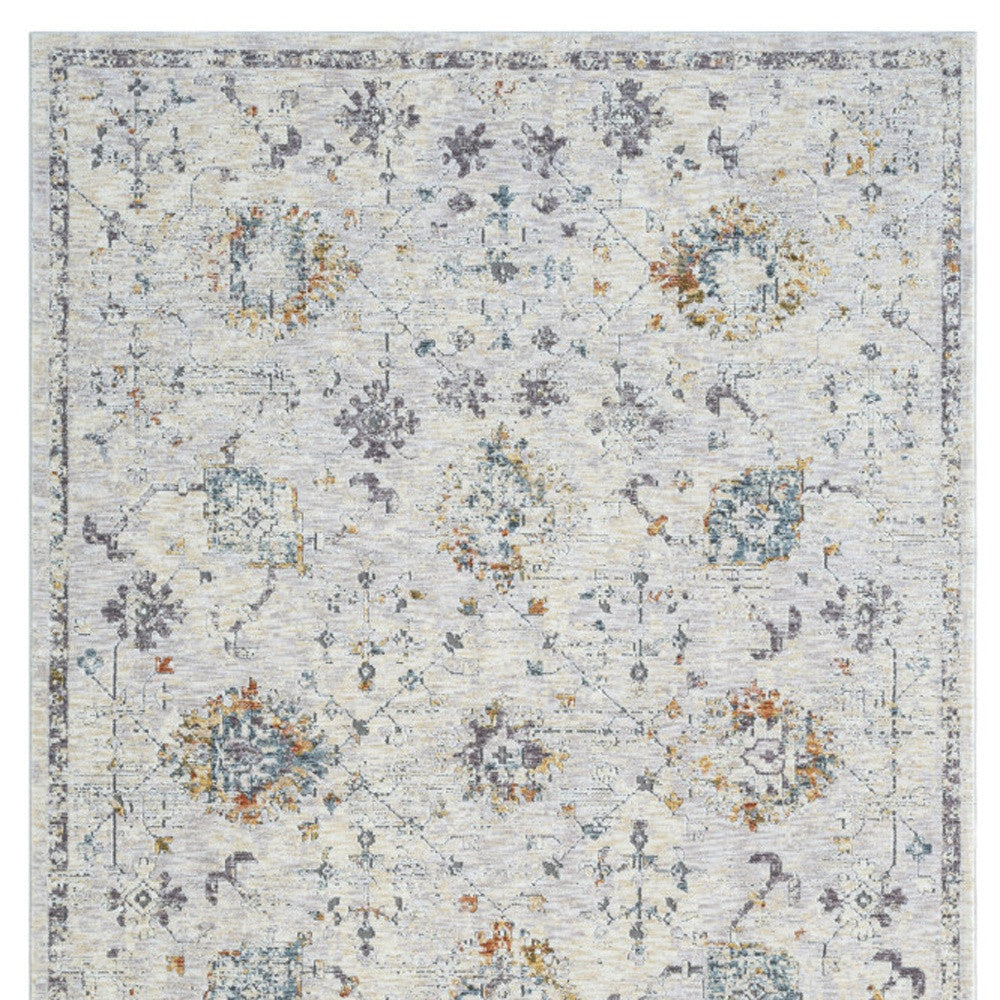 Elegant Ivory and Blue Floral Runner Rug for Stylish Walkways and Doorways