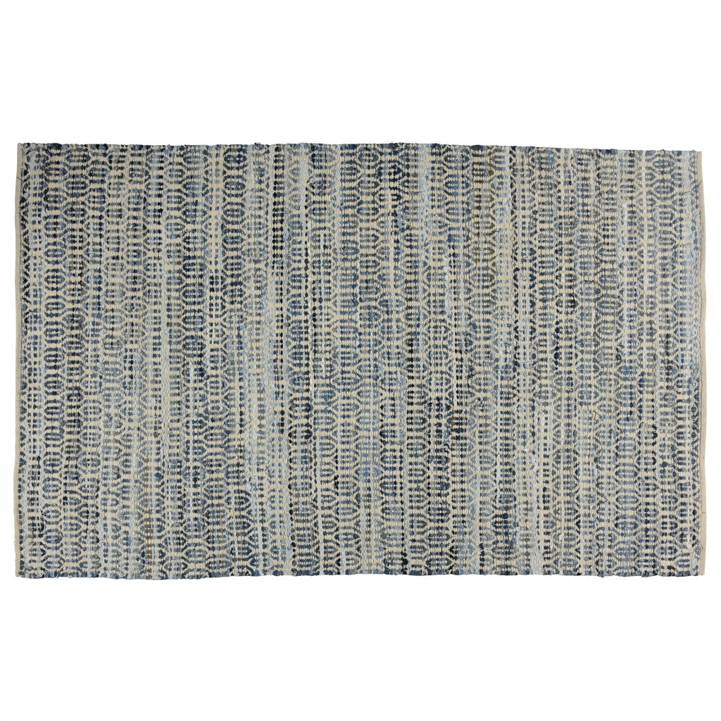 Exquisite Blue and Gray Cotton Blend Area Rug for Home Decor - Soft, Durable, with a Traditional Design Ideal for High - Traffic Spaces