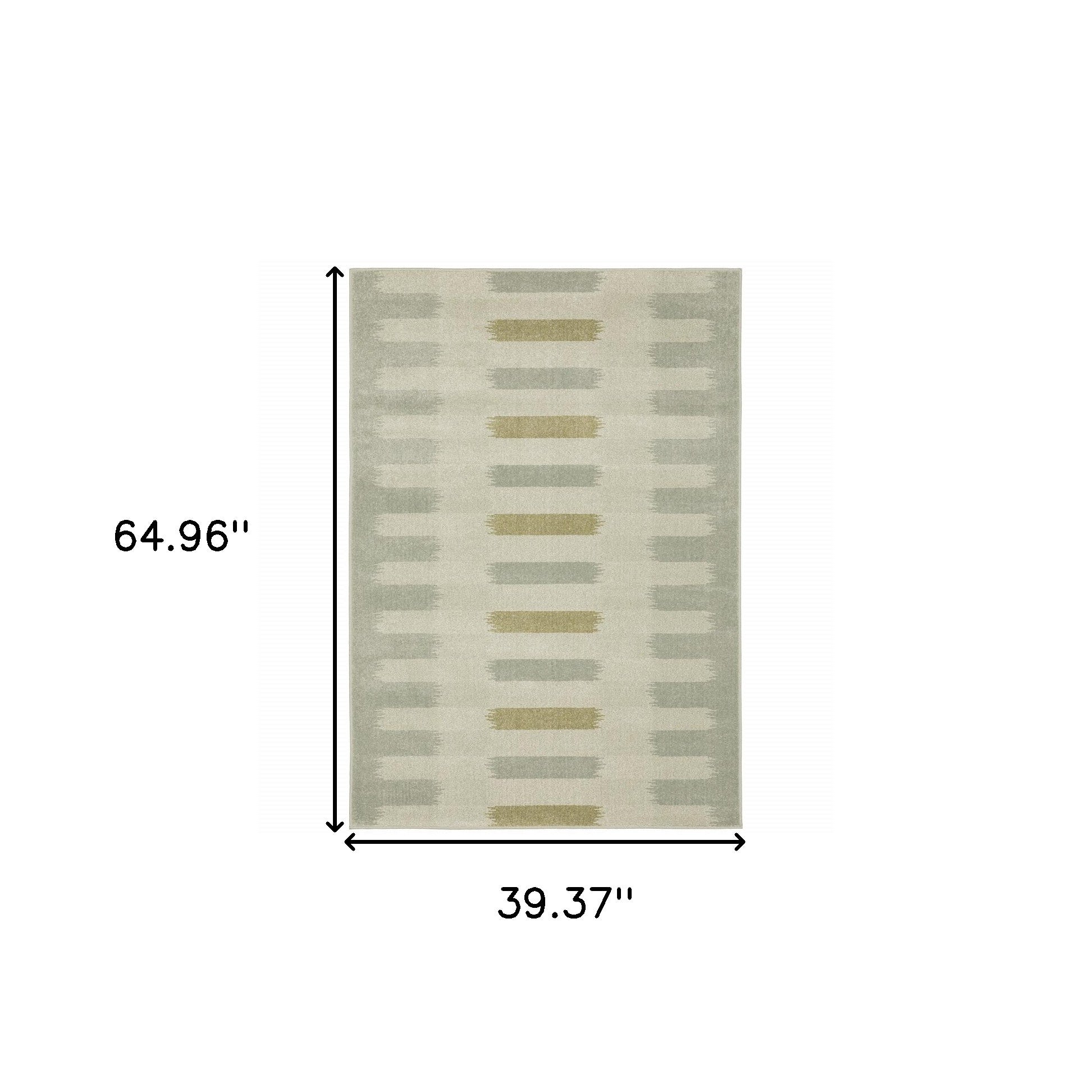 Stain-Resistant Geometric Area Rug in Beige, Grey, Gold, and Green for Elegant and Stylish Living Spaces