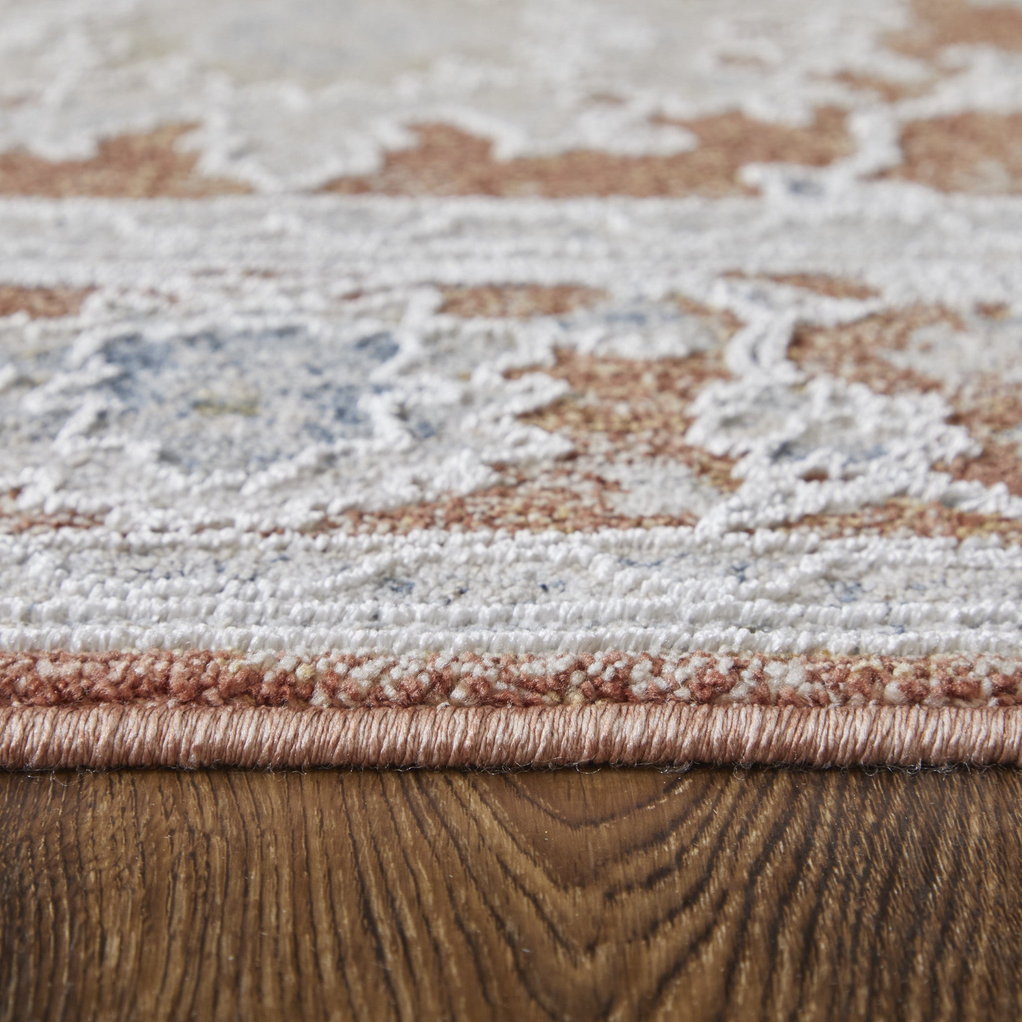 Elegant Blue and Taupe Floral Area Rug - Stain Resistant, Ideal for Spaces with Kids and Pets