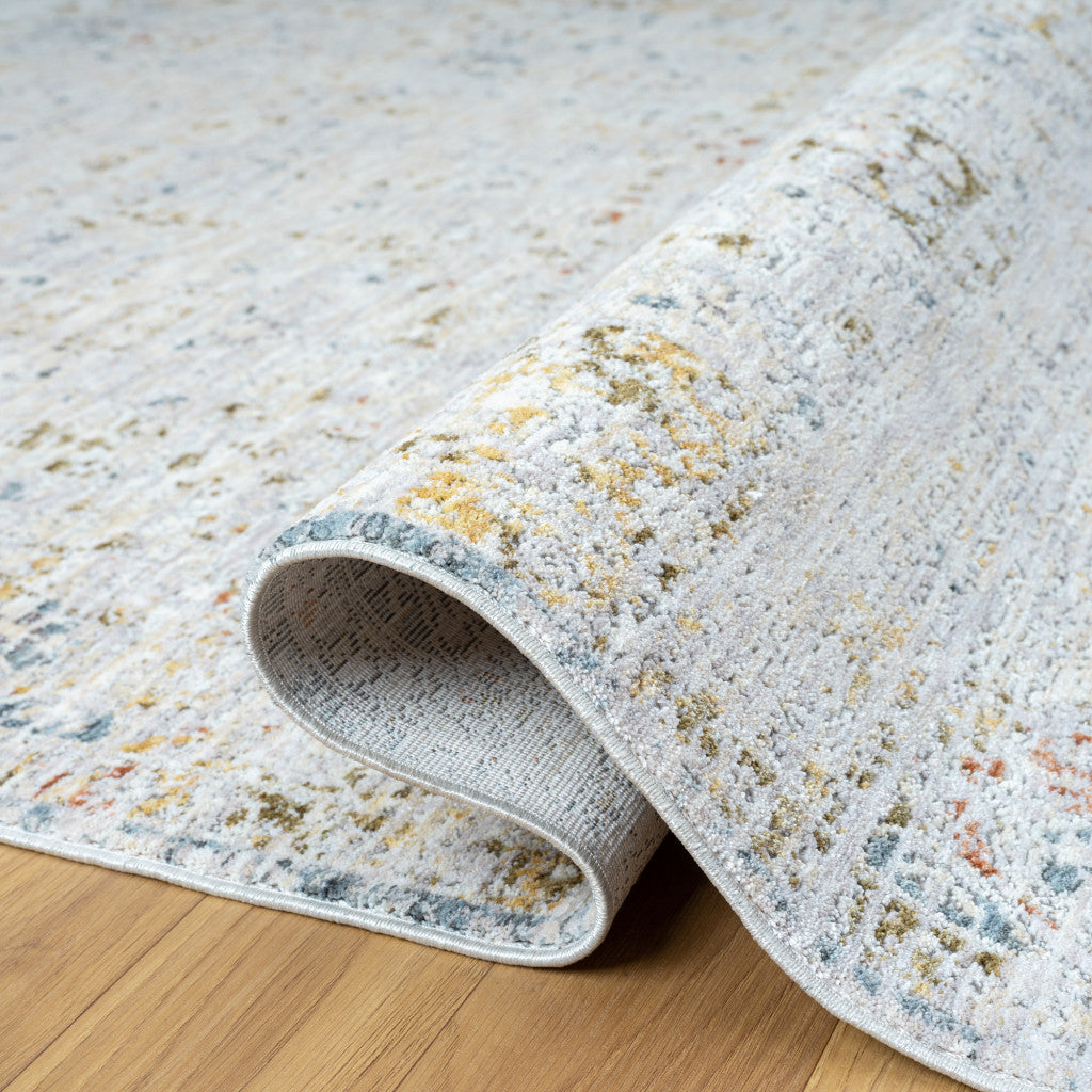 Stylish Gray and Blue Floral Distressed Area Runner Rug for Room Decor