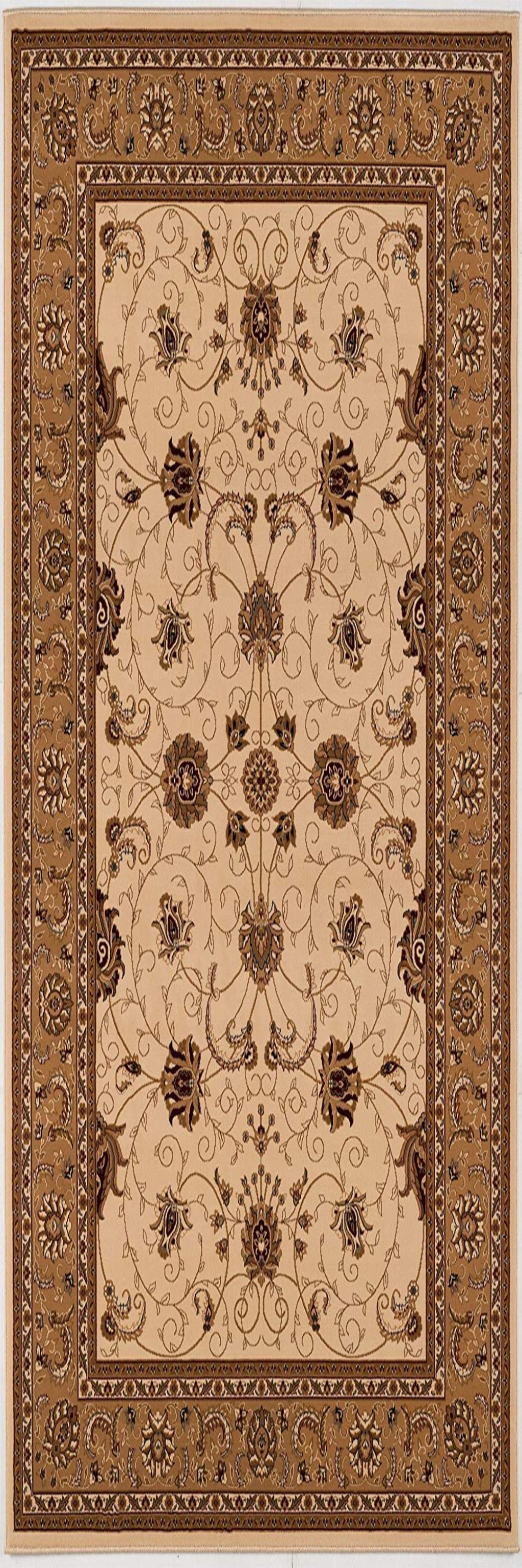 Soft-textured Beige and Ivory Oriental Runner Rug for a Warm and Cozy Home